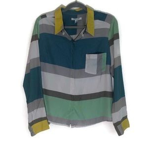 Charlie Jade Button Up Top Stripe Size Medium
